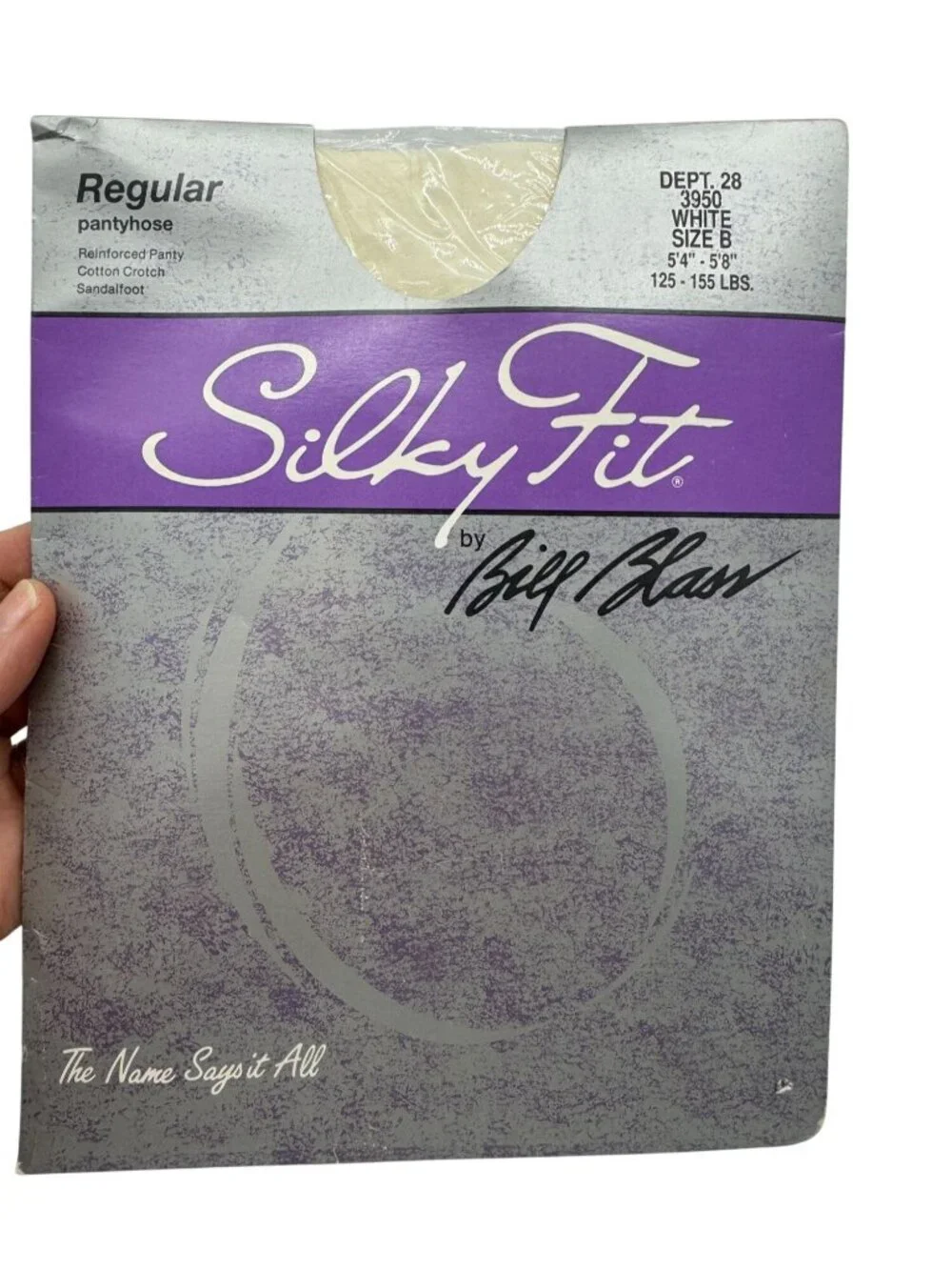 NEW Bill Blass Silky Fit Regular Pantyhose Size B White Classic Vintage NIB
